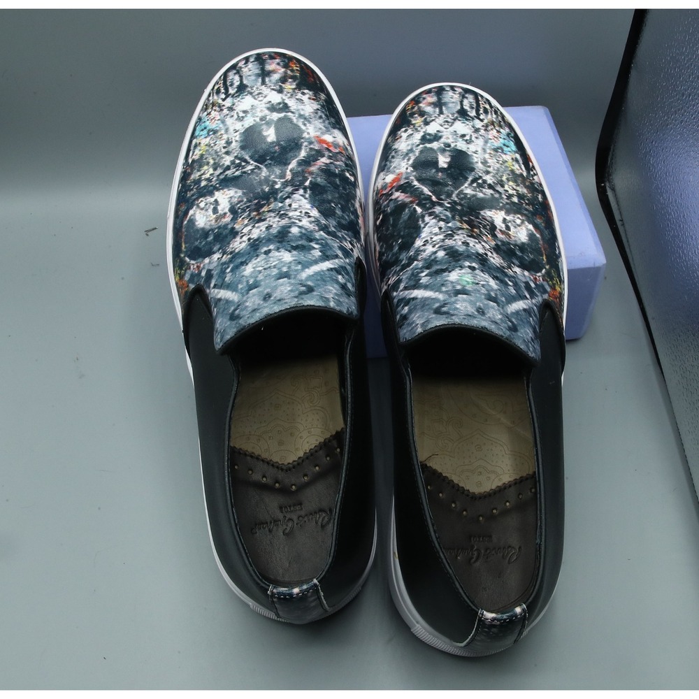 Robert Graham Mens Skull Graphic Print Leather Slip On Sneakers RG5483S Blk 9.5 - Picture 9 of 9